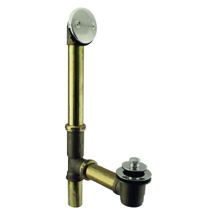 Westbrass Pull & Drain Bath Waste, 14" Make-Up, 17 Ga. Tubing in Stainless Steel D3262-20 (79717-20)